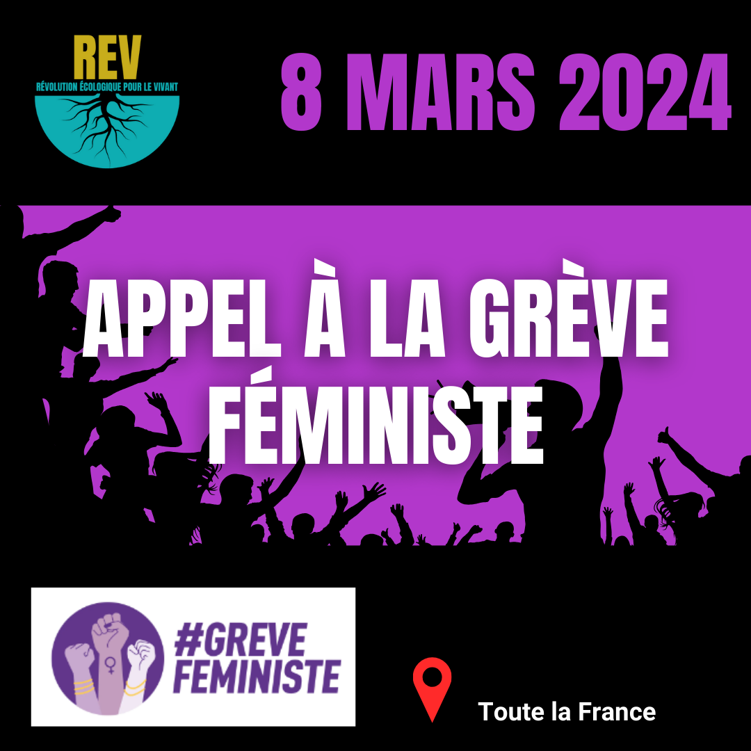 #GrèveFéministe | Toute la France | La REV est cosignataire